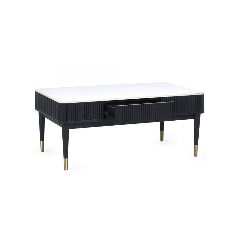 Louanne Fluted Coffee Table - Black - Image 8
