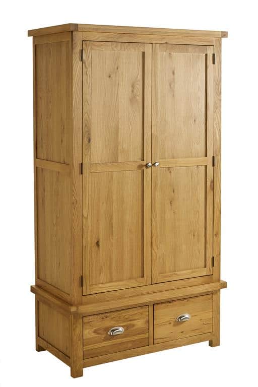 Woburn 2 Door 2 Drawer Wardrobe - Oak - Image 4