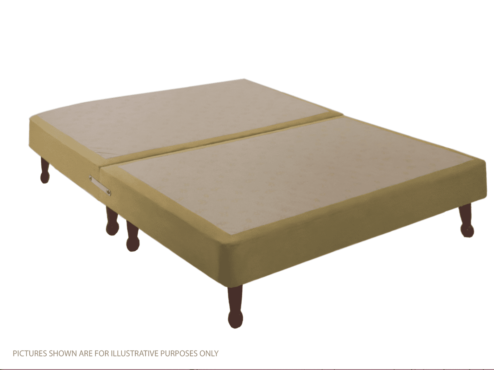Apollo 5ft Velvet Sand Shallow Divan Base on Legs | Buy Online | Beds.ie