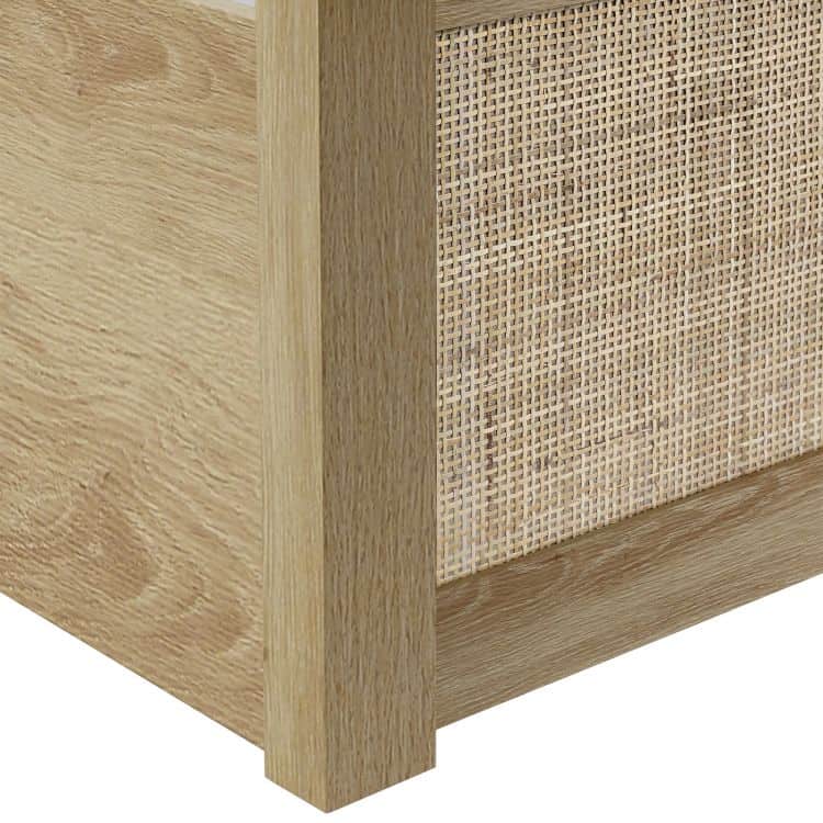 Corbridge 4ft6 Rattan Ottoman Bedframe - Oak - Image 5