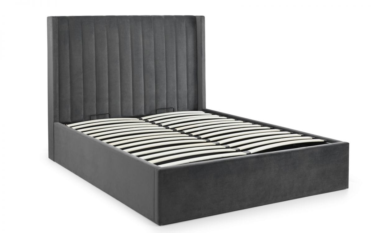 Redbridge 4ft6 Ottoman Bedframe - Grey Velvet - Image 4