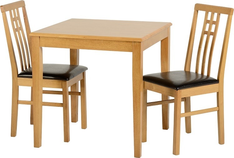 Vienna Dining Set - Medium Oak/Brown Faux Leather | Buy Online | Beds.ie