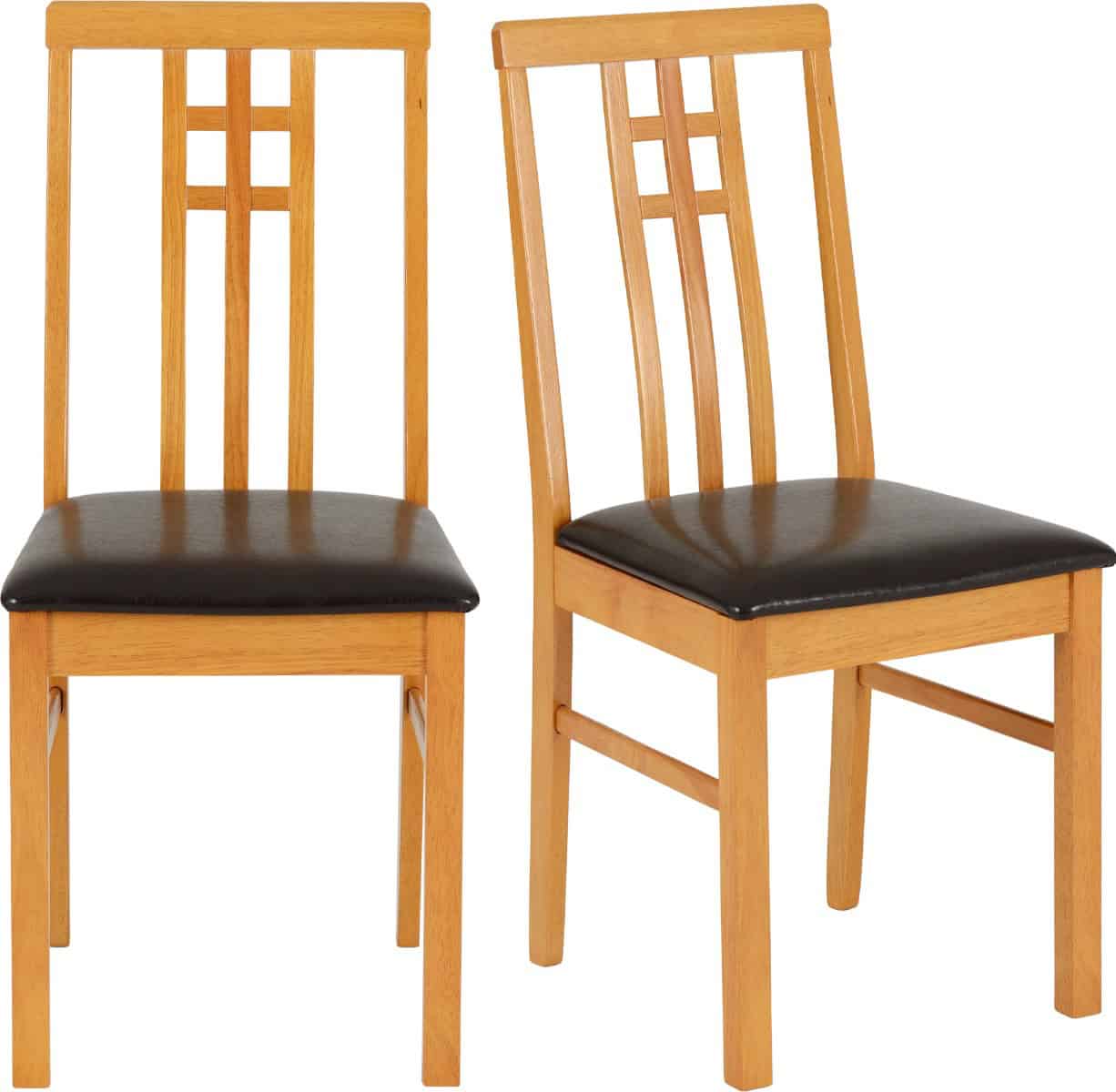 Vienna Dining Set - Medium Oak/Brown Faux Leather - Image 4