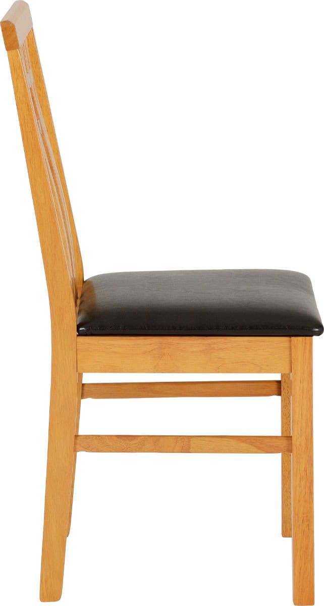 Vienna Chair (Box of 1) - Medium Oak/Brown Faux Leather - Image 2