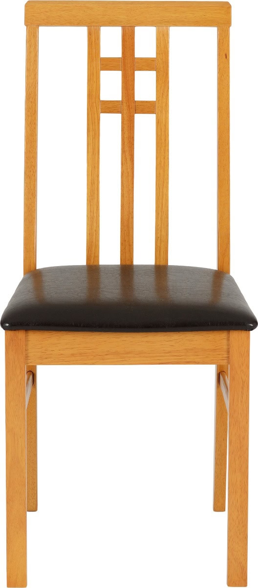 Vienna Chair (Box of 1) - Medium Oak/Brown Faux Leather - Image 4