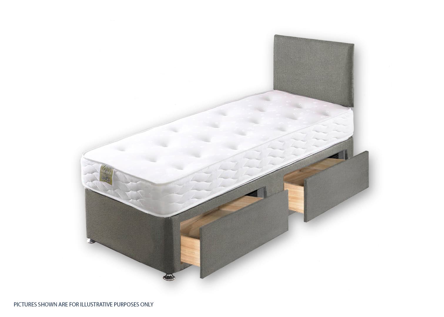 Apollo 3ft Marathon Memory Divan Set (With Headboard) - Image 2