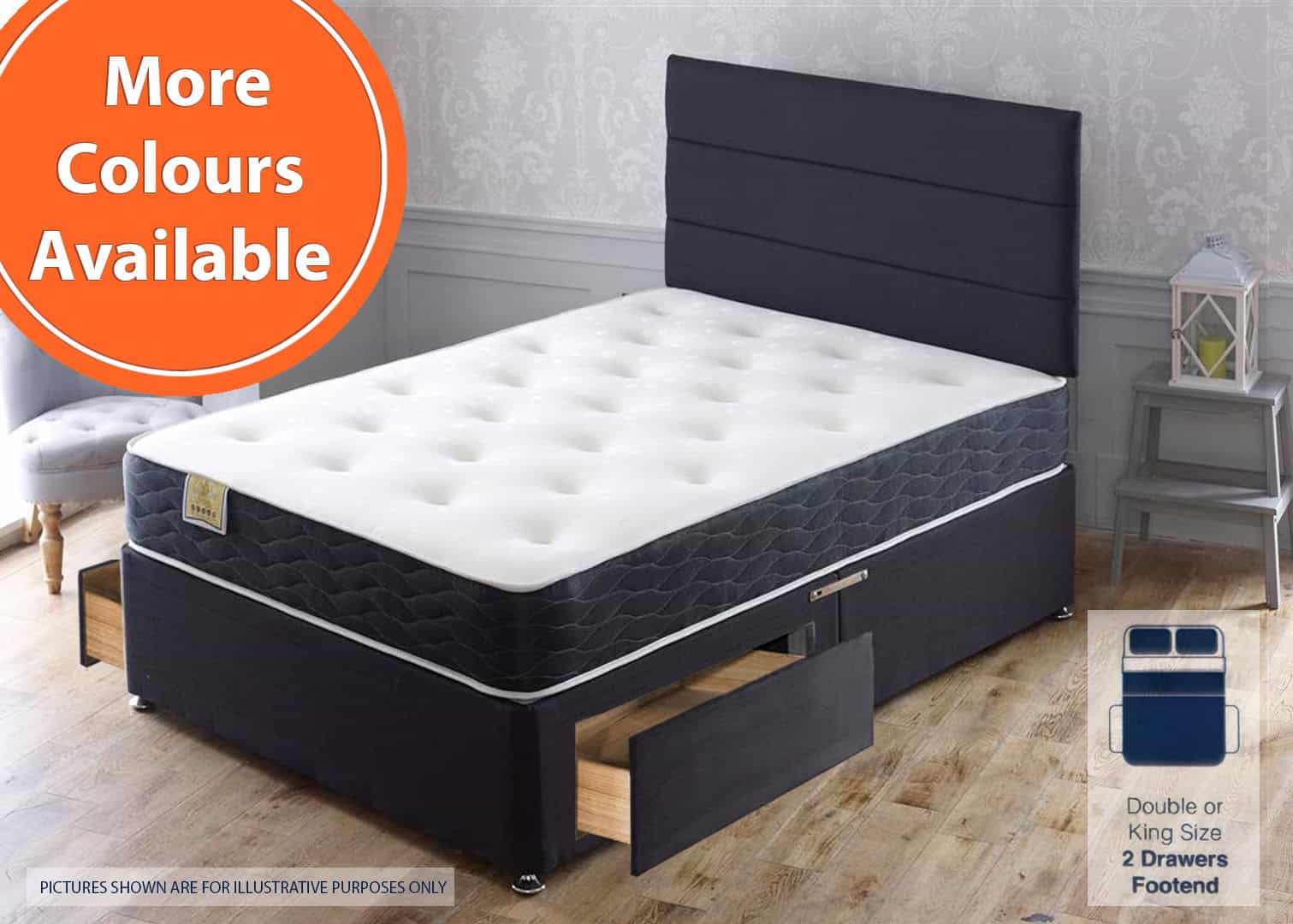 Apollo 6ft Ares Memory 2 Drawer Bed | Buy Online | Beds.ie