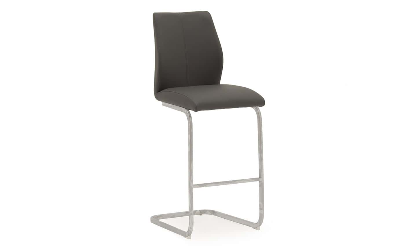 Elis Bar Chair (Pair) - Chrome Leg Grey | Buy Online | Beds.ie