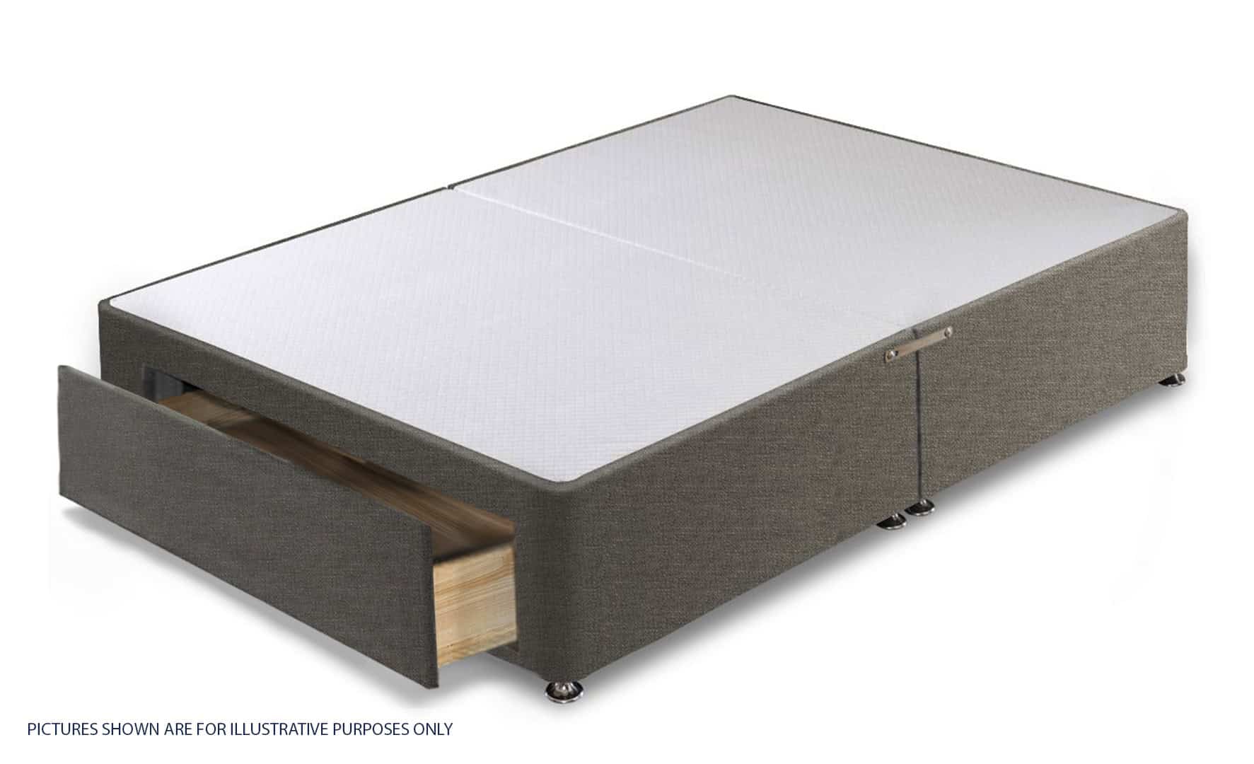 Apollo 6ft Azzure Grey Jumbo Drawer Divan Base | Buy Online | Beds.ie
