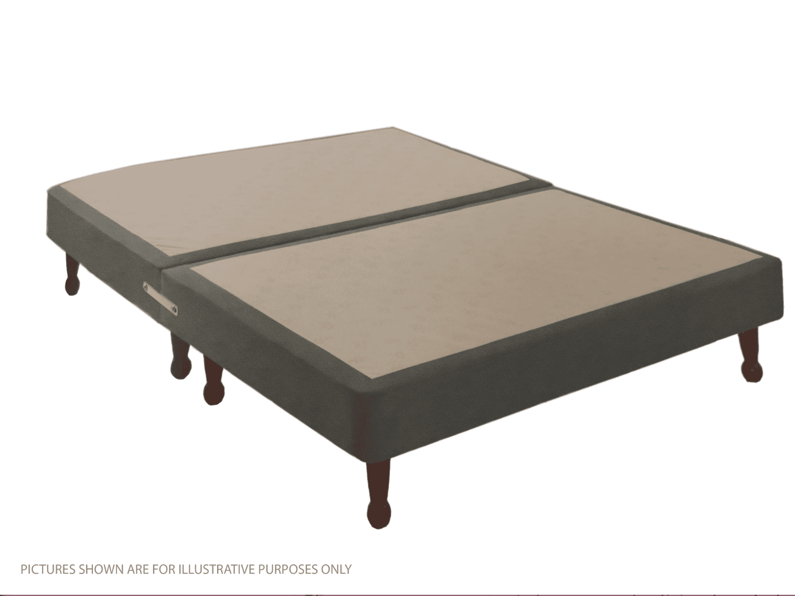 Apollo 4ft Velvet Light Grey Shallow Divan Base on Legs - Image 2