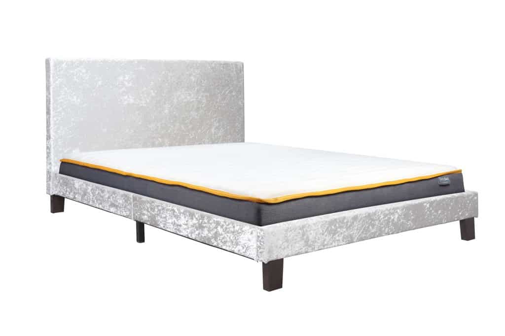 Berlin 4ft6 Bedframe in Steel Crushed Velvet - Image 2