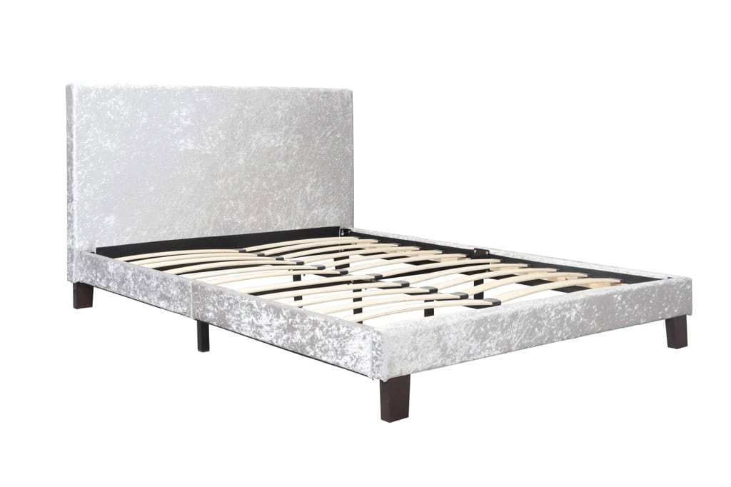 Berlin 4ft6 Bedframe in Steel Crushed Velvet - Image 3