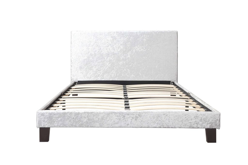 Berlin 4ft6 Bedframe in Steel Crushed Velvet - Image 4