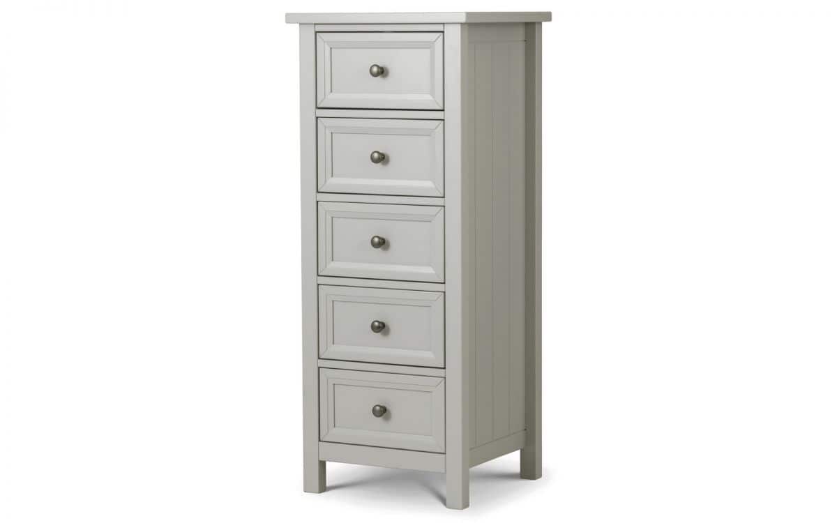 Braid 5 Drawer Tall Chest - Grey | Buy Online | Beds.ie