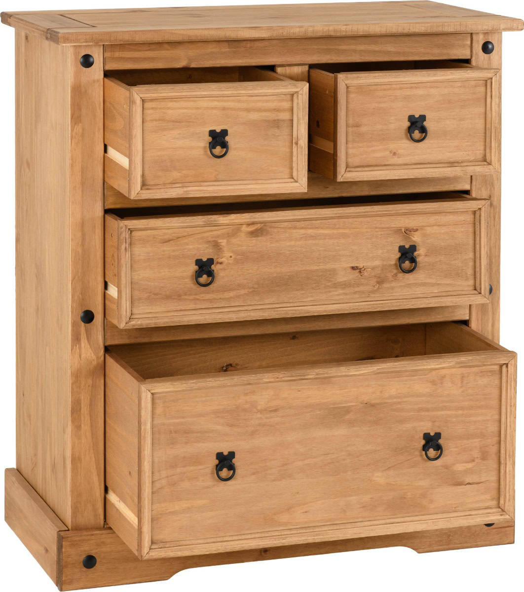 Corona 2+2 Drawer Chest - Waxed Pine - Image 2
