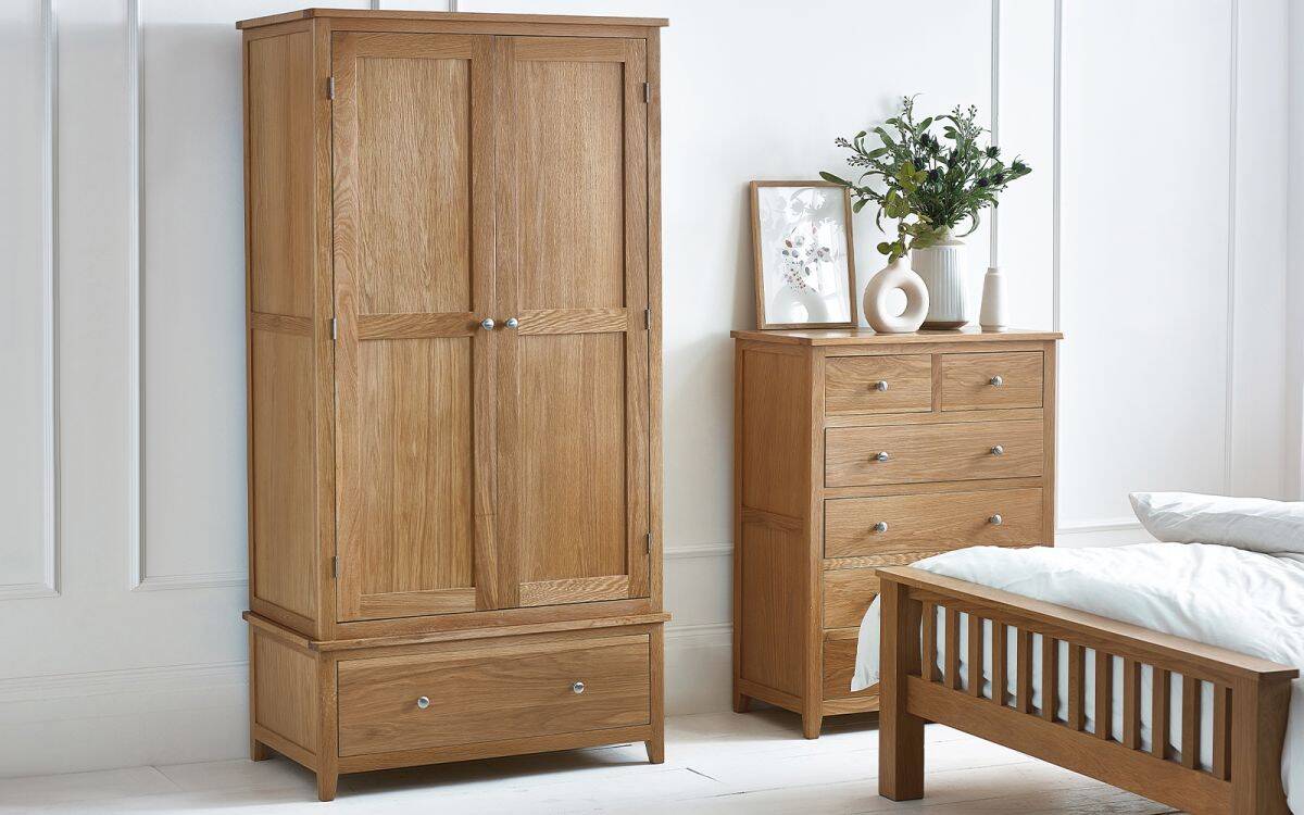 Malcolm Combination Wardrobe - Oak | Buy Online | Beds.ie