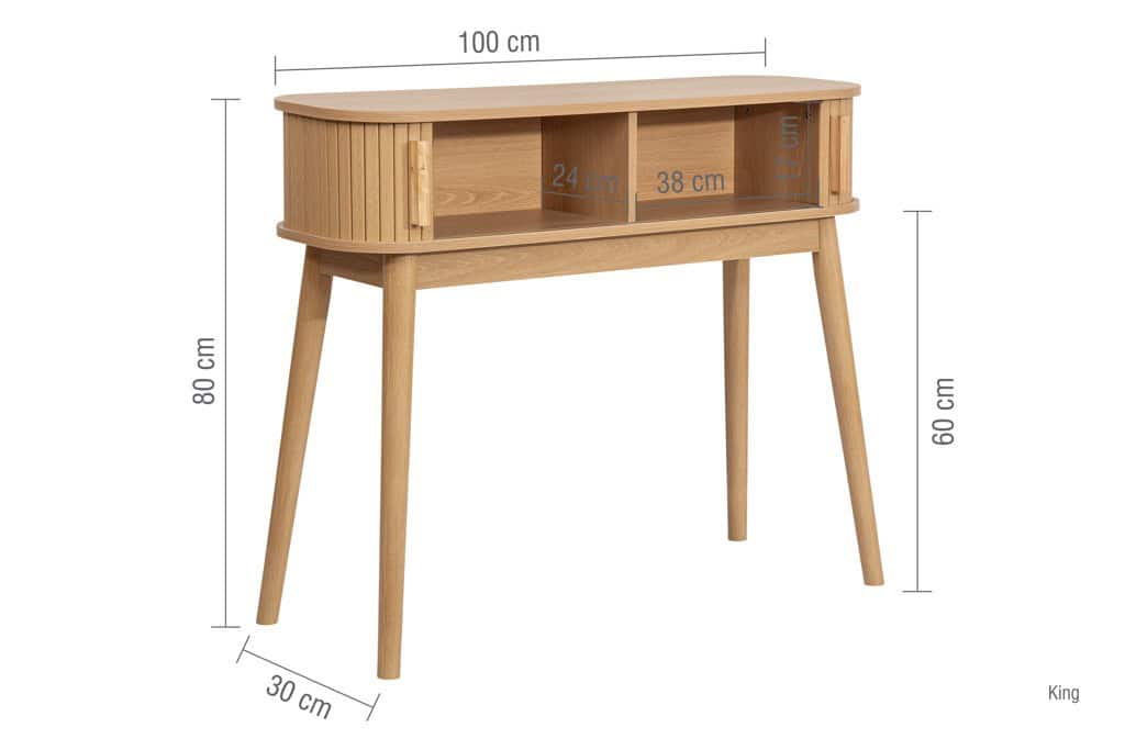 Axel Fluted Console Table - Oak - Image 13