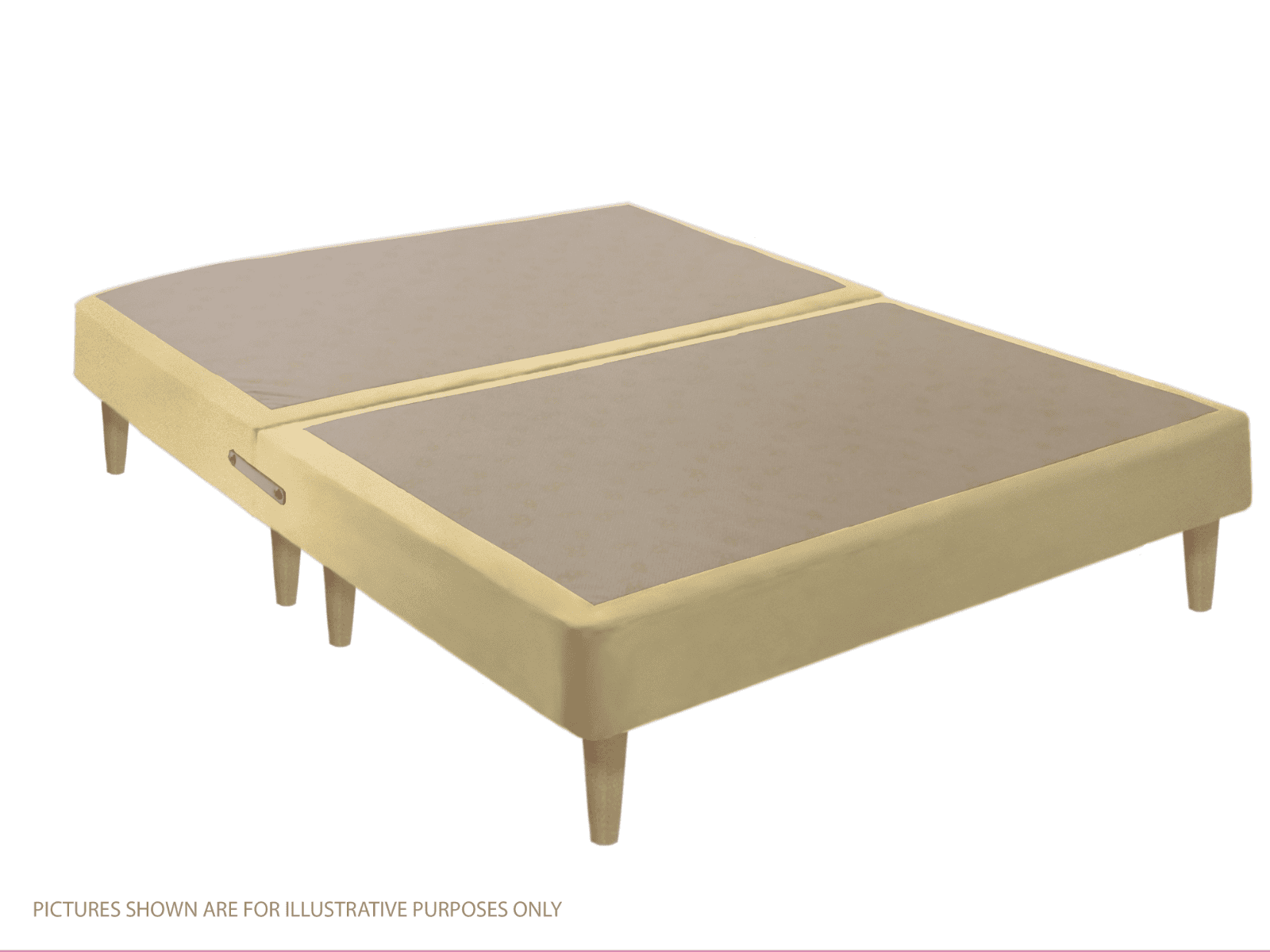 Apollo 4ft6 Velvet Cream Shallow Divan Base on Legs | Buy Online | Beds.ie
