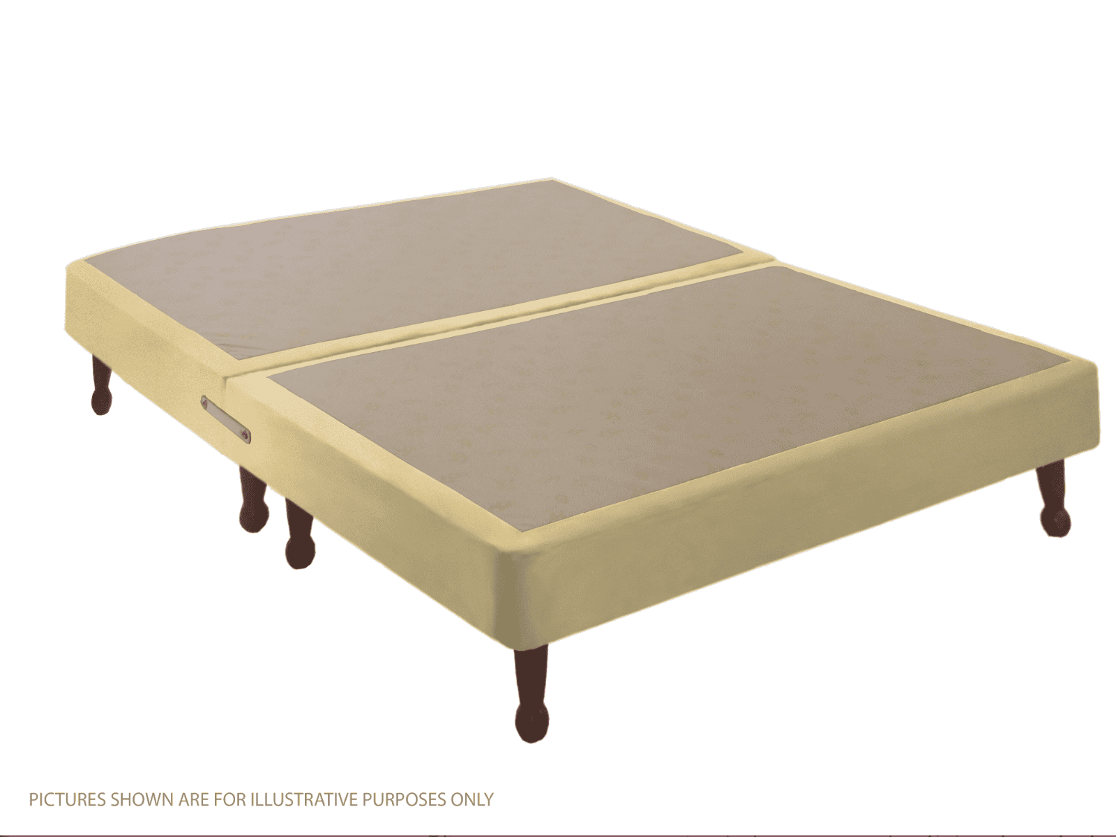 Apollo 4ft6 Velvet Cream Shallow Divan Base on Legs - Image 2