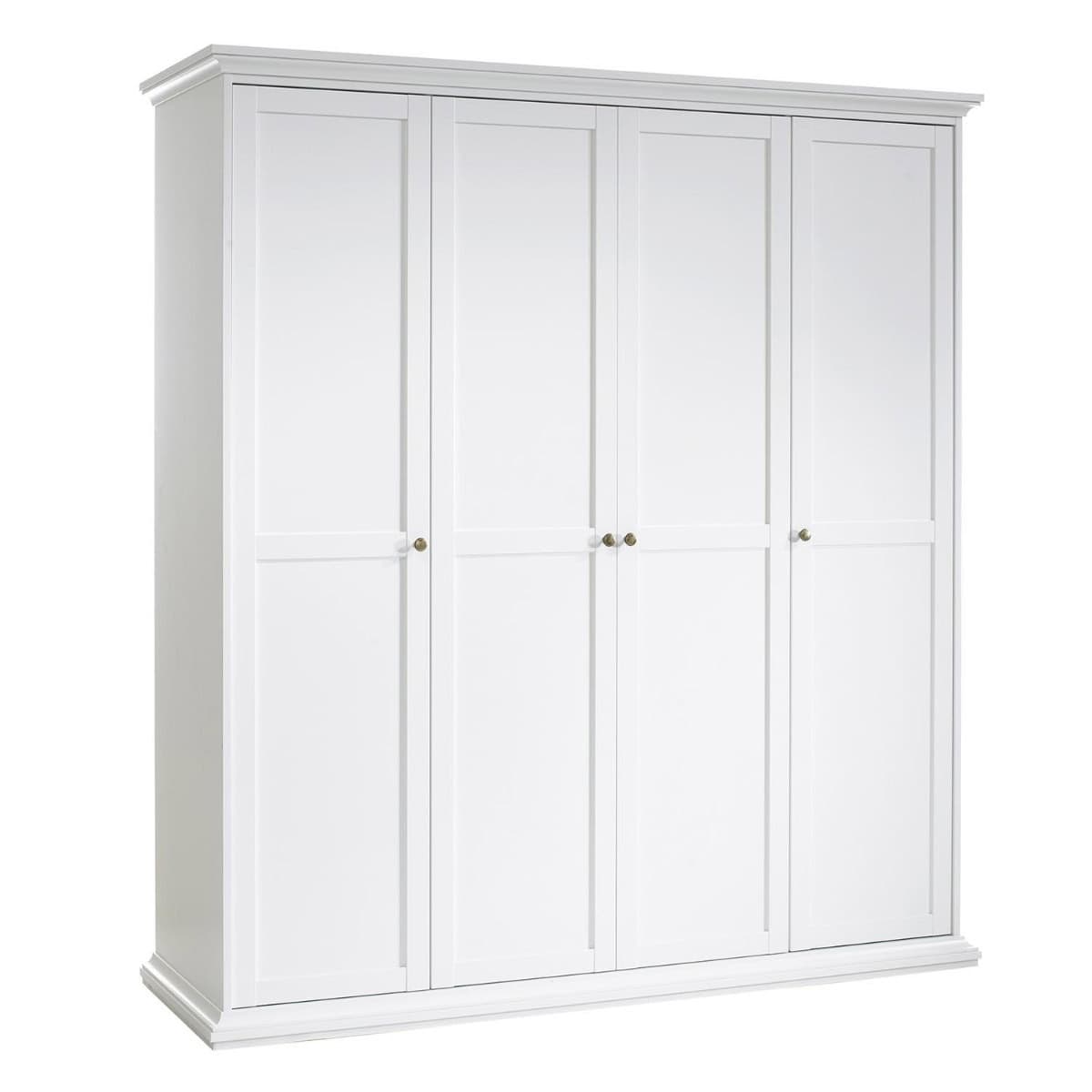 Paris 4 Door Wardrobe - White | Buy Online | Beds.ie