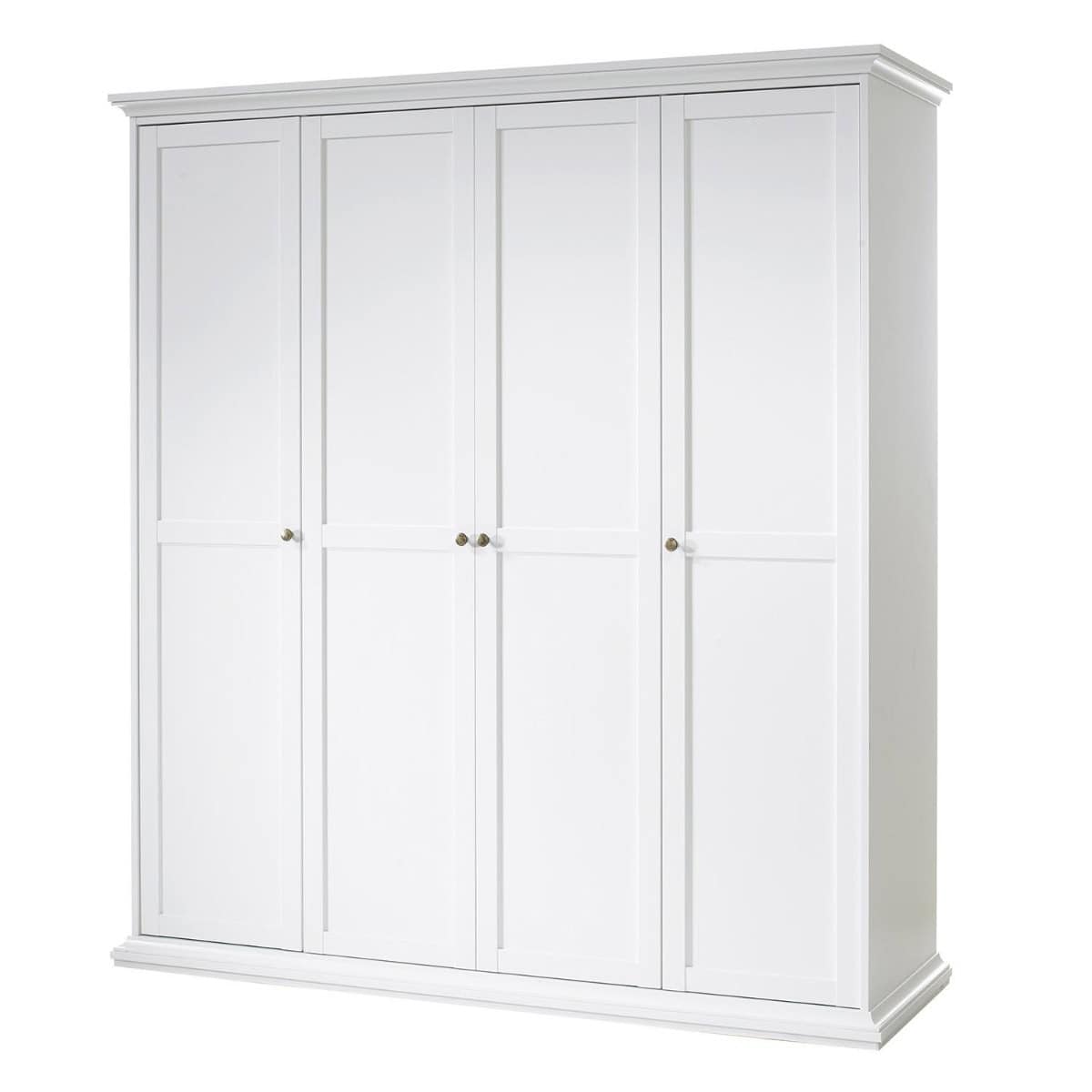 Paris 4 Door Wardrobe - White - Image 2