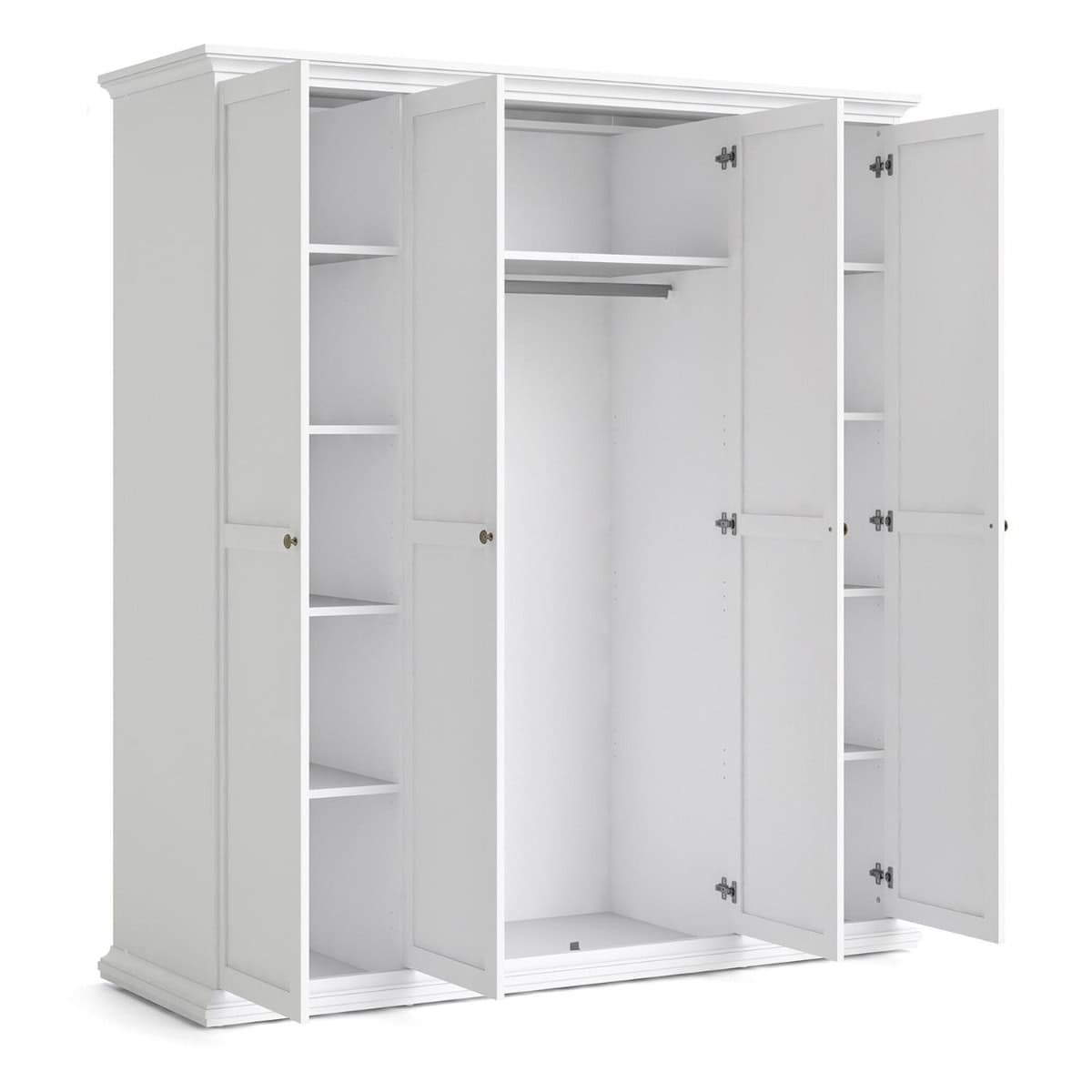 Paris 4 Door Wardrobe - White - Image 3