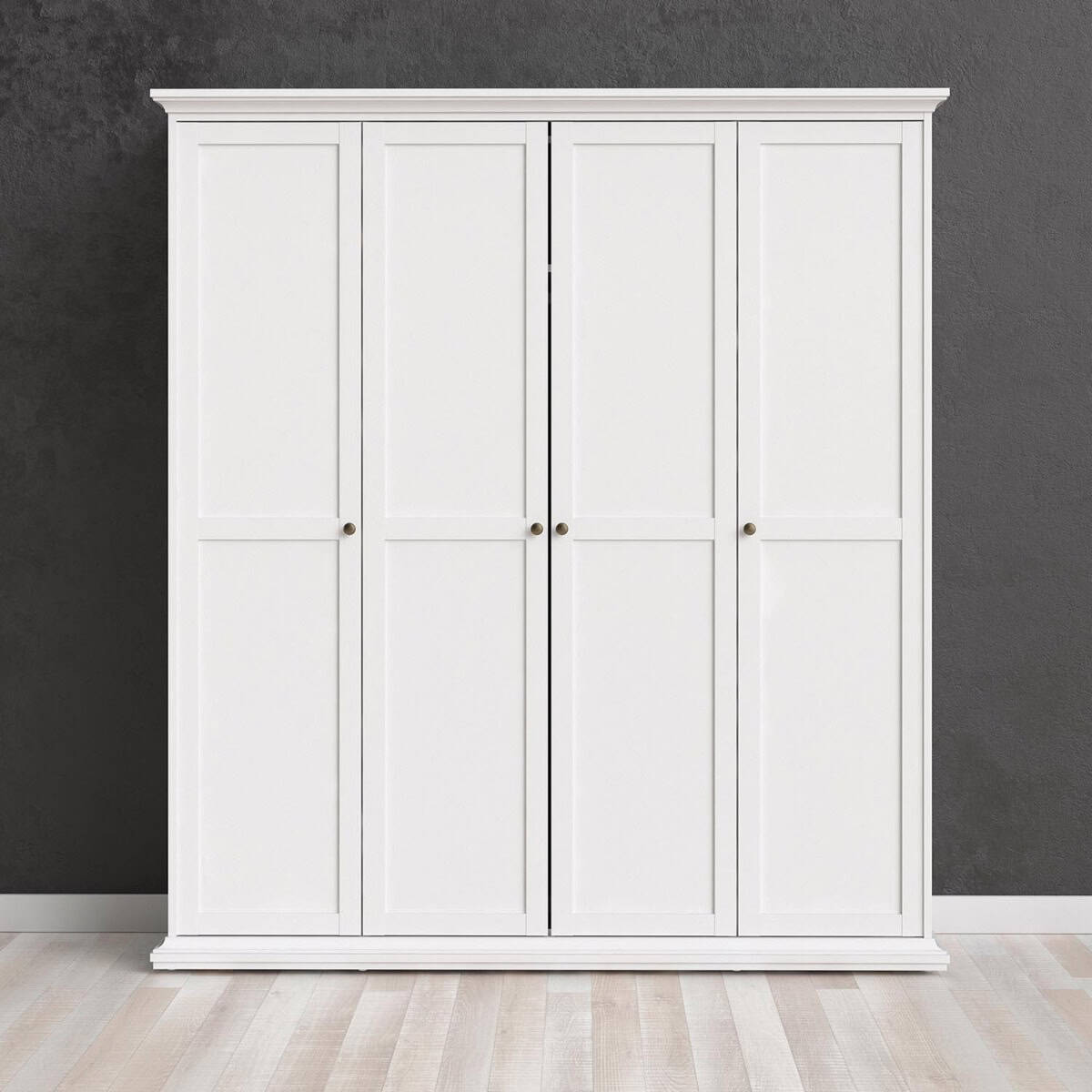 Paris 4 Door Wardrobe - White - Image 4
