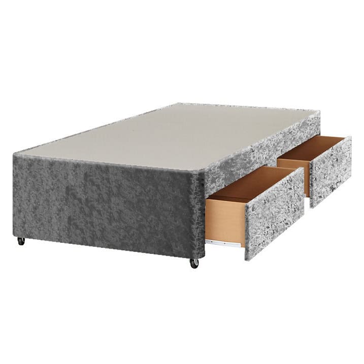 Apollo 2ft6 Glitz Silver 2 Drawer Divan Base | Buy Online | Beds.ie