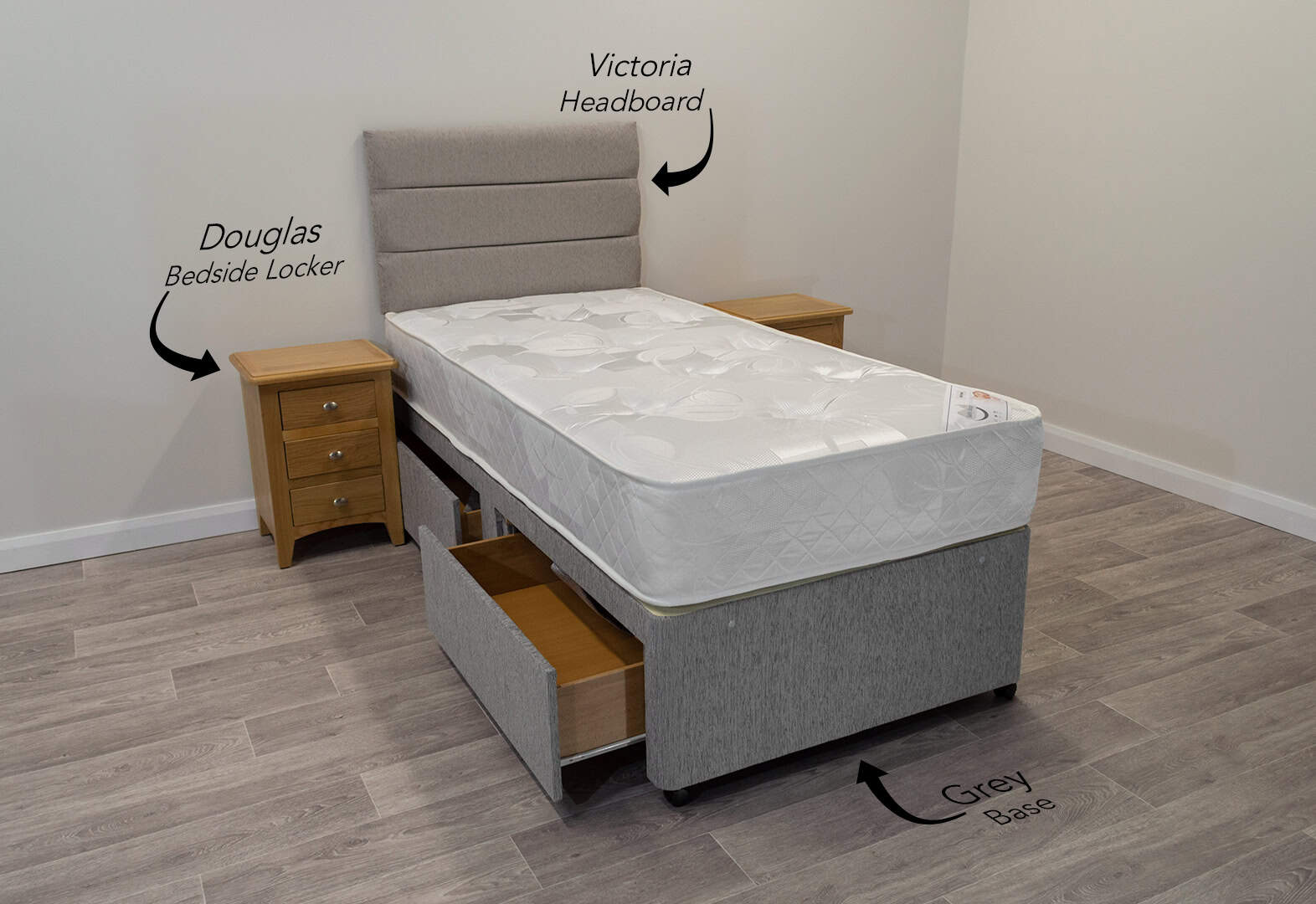3ft Gold Dream Mattress with 2 FREE Drawers Base & Headboard - Image 3