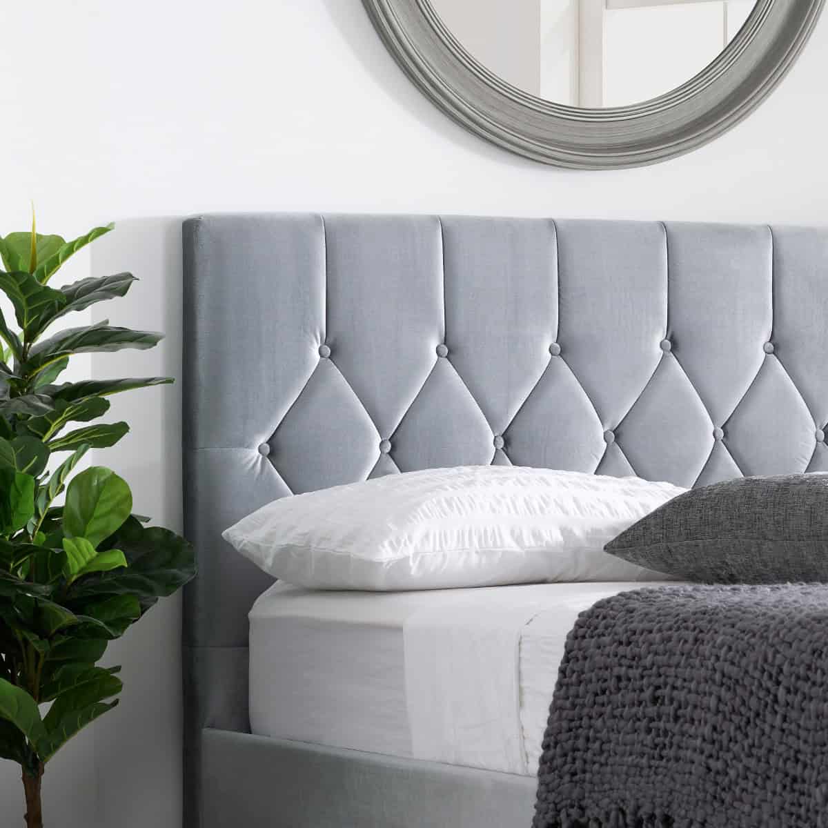 Loxley 5ft Bedframe - Grey Velvet - Image 2