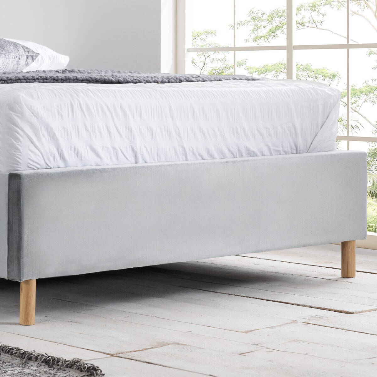 Loxley 5ft Bedframe - Grey Velvet - Image 5