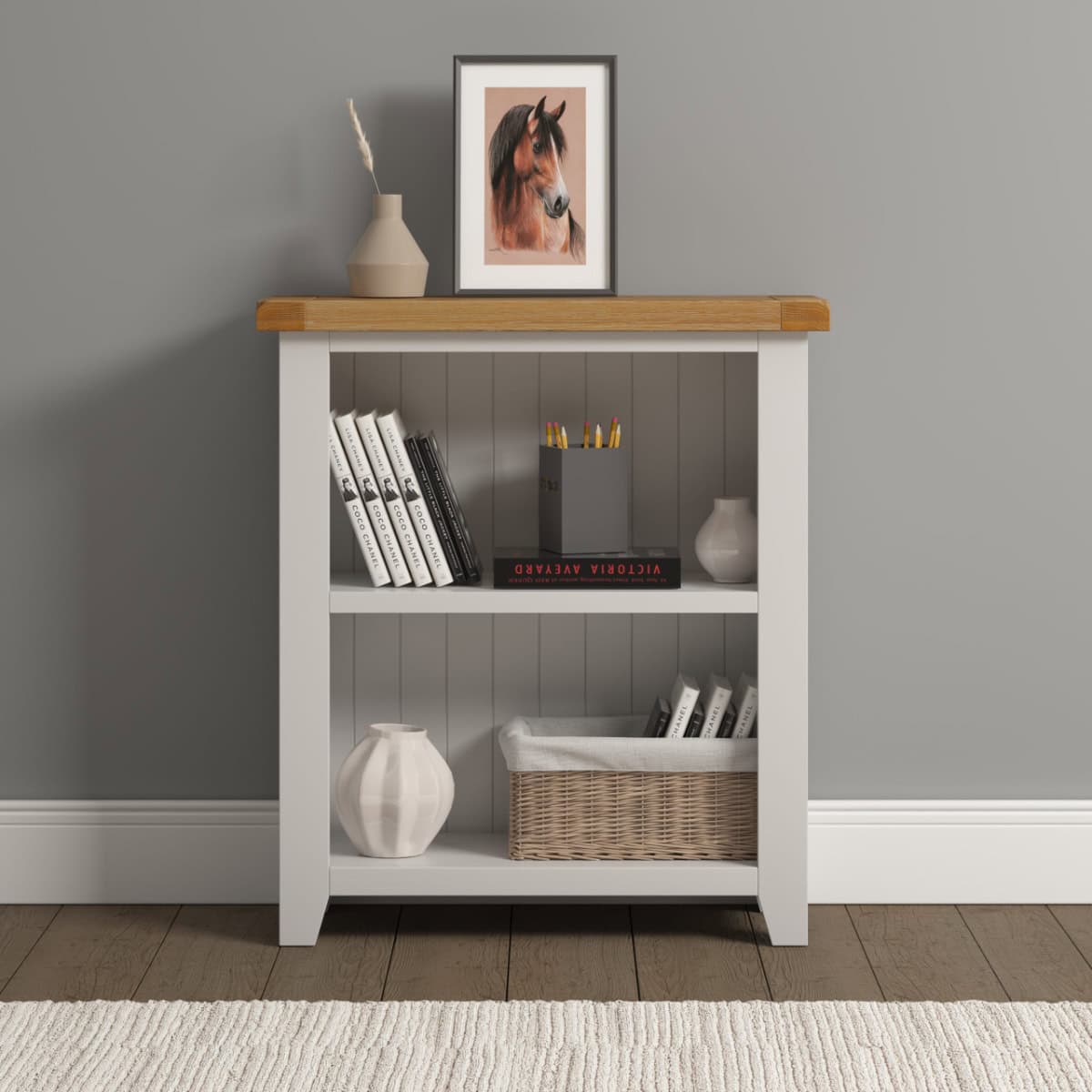 Windsor Low Bookcase - Ivory & Oak | Buy Online | Beds.ie