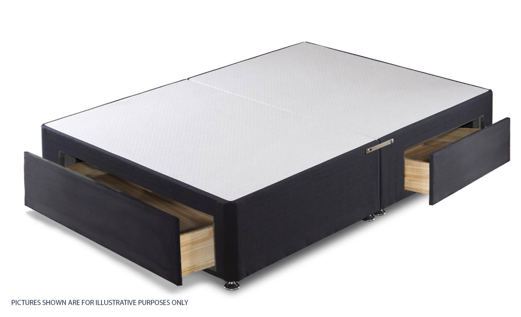 Apollo 5ft Azzure Black Jumbo Drawer Divan Base | Buy Online | Beds.ie