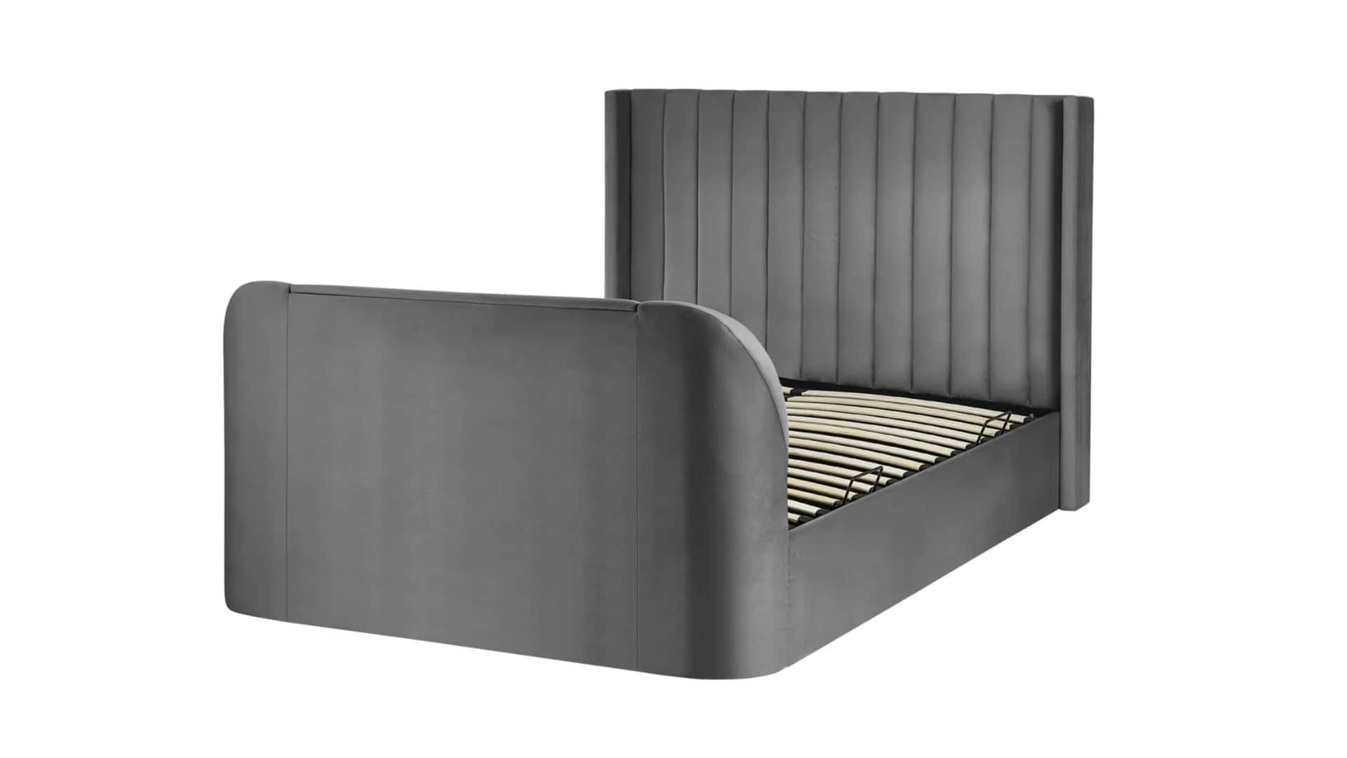 Clarke 5ft TV Side opening Ottoman - Dark Grey Fabric - Image 11