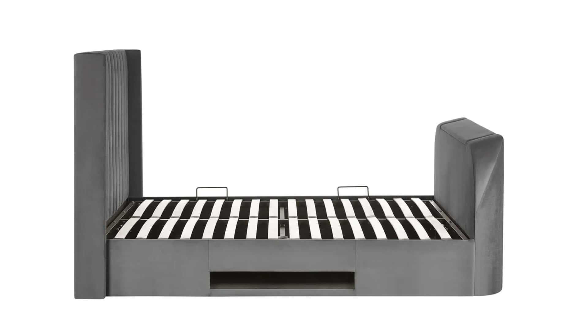 Clarke 5ft TV Side opening Ottoman - Dark Grey Fabric - Image 12
