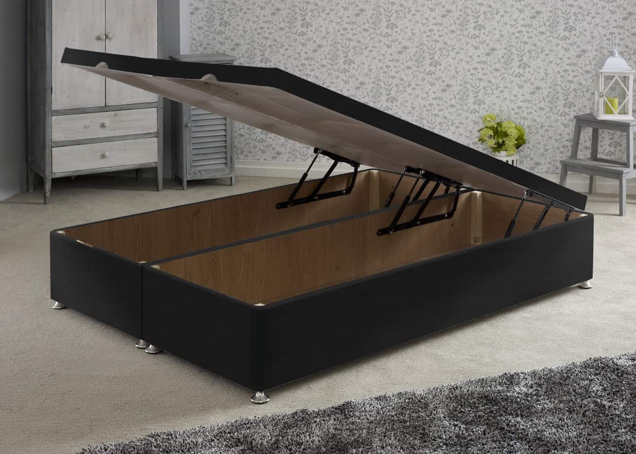 Apollo 5ft Black Front Opening Ottoman Base | Buy Online | Beds.ie