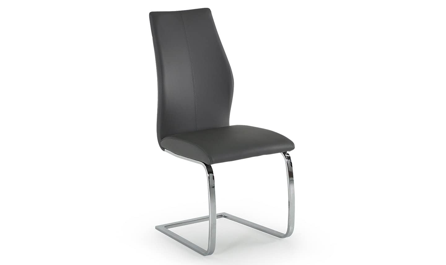 Elis Dining Chair (Pair) - Chrome Leg Grey | Buy Online | Beds.ie
