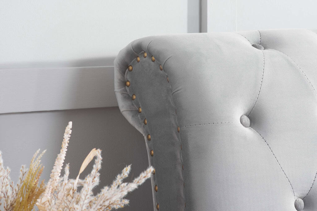 Opulence 6ft Bed - Grey Velvet - Image 3