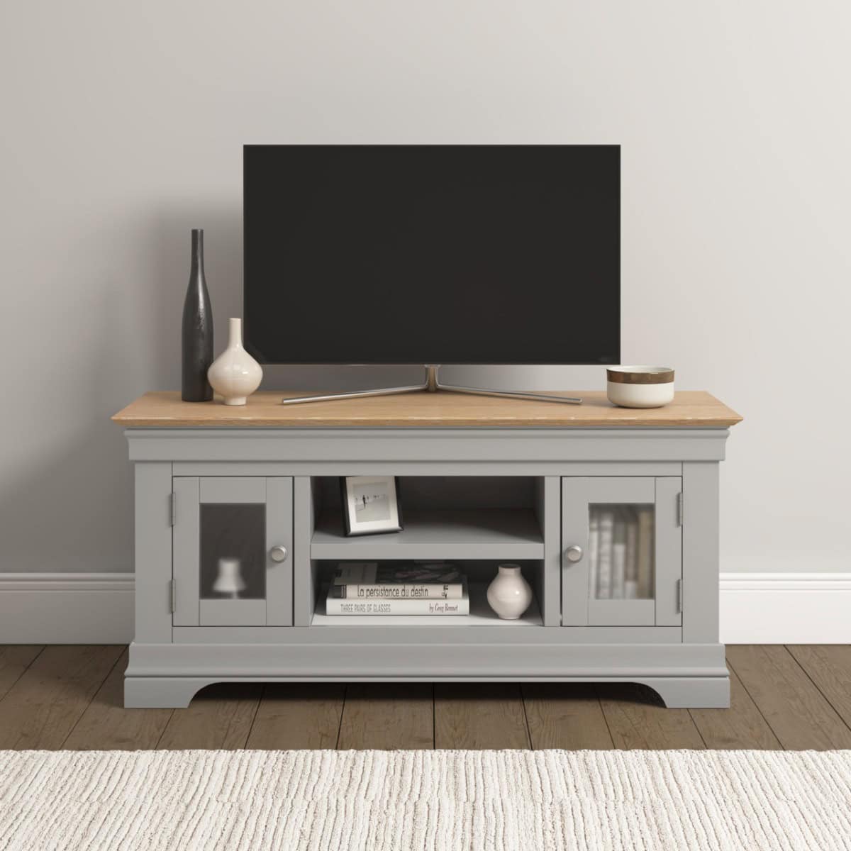 Bordeaux Small TV Stand - Pebble Grey - Image 2