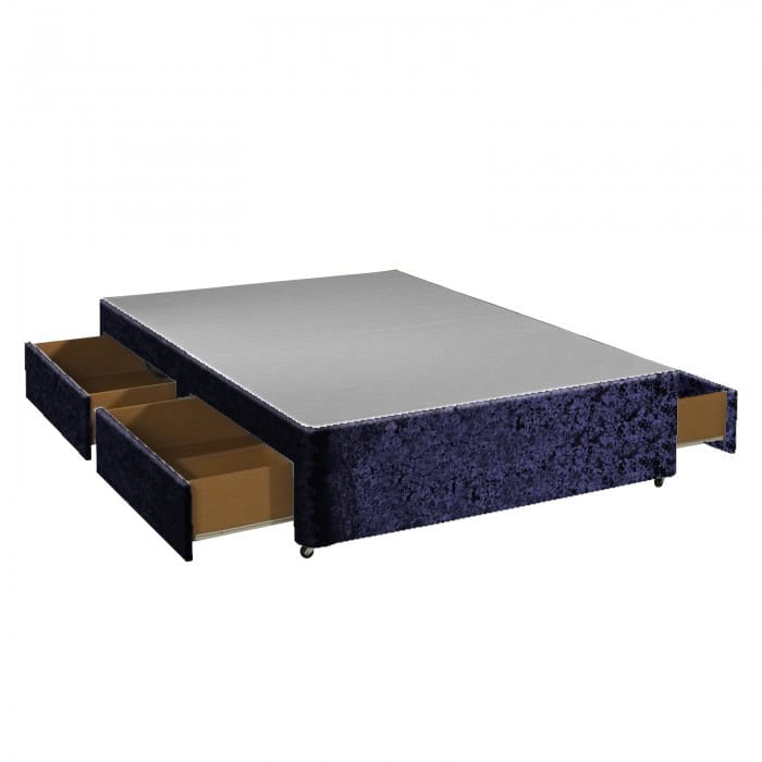 Apollo 5ft Glitz Navy 4 Drawer Divan Base | Buy Online | Beds.ie