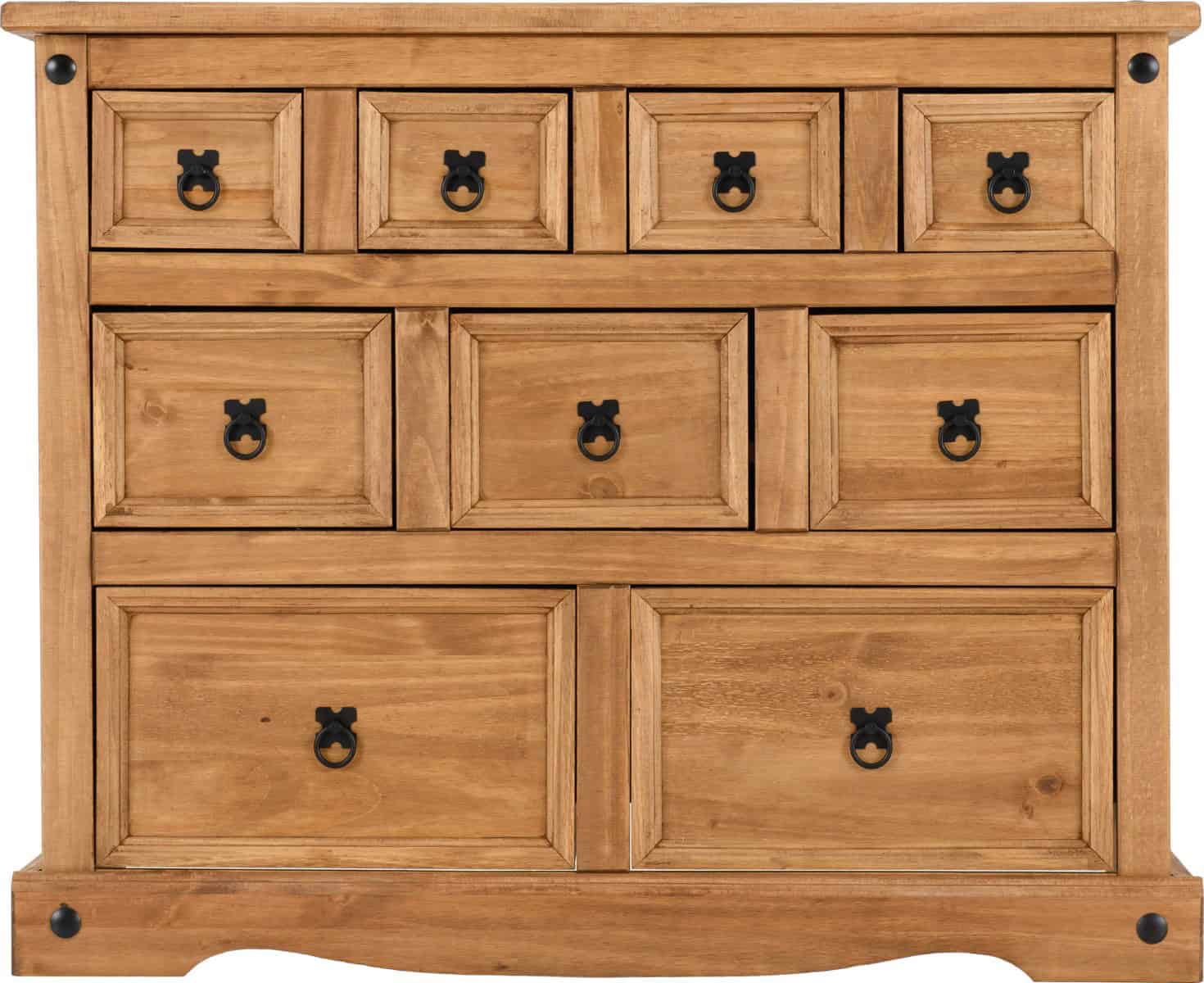 Corona 4+3+2 Drawer Merchant Chest - Waxed Pine | Buy Online | Beds.ie