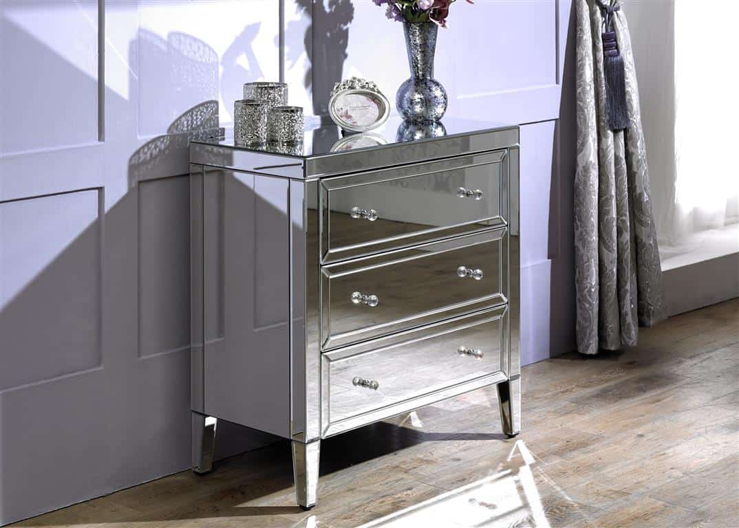 Valencia Mirrored 3 Drawer Chest | Buy Online | Beds.ie