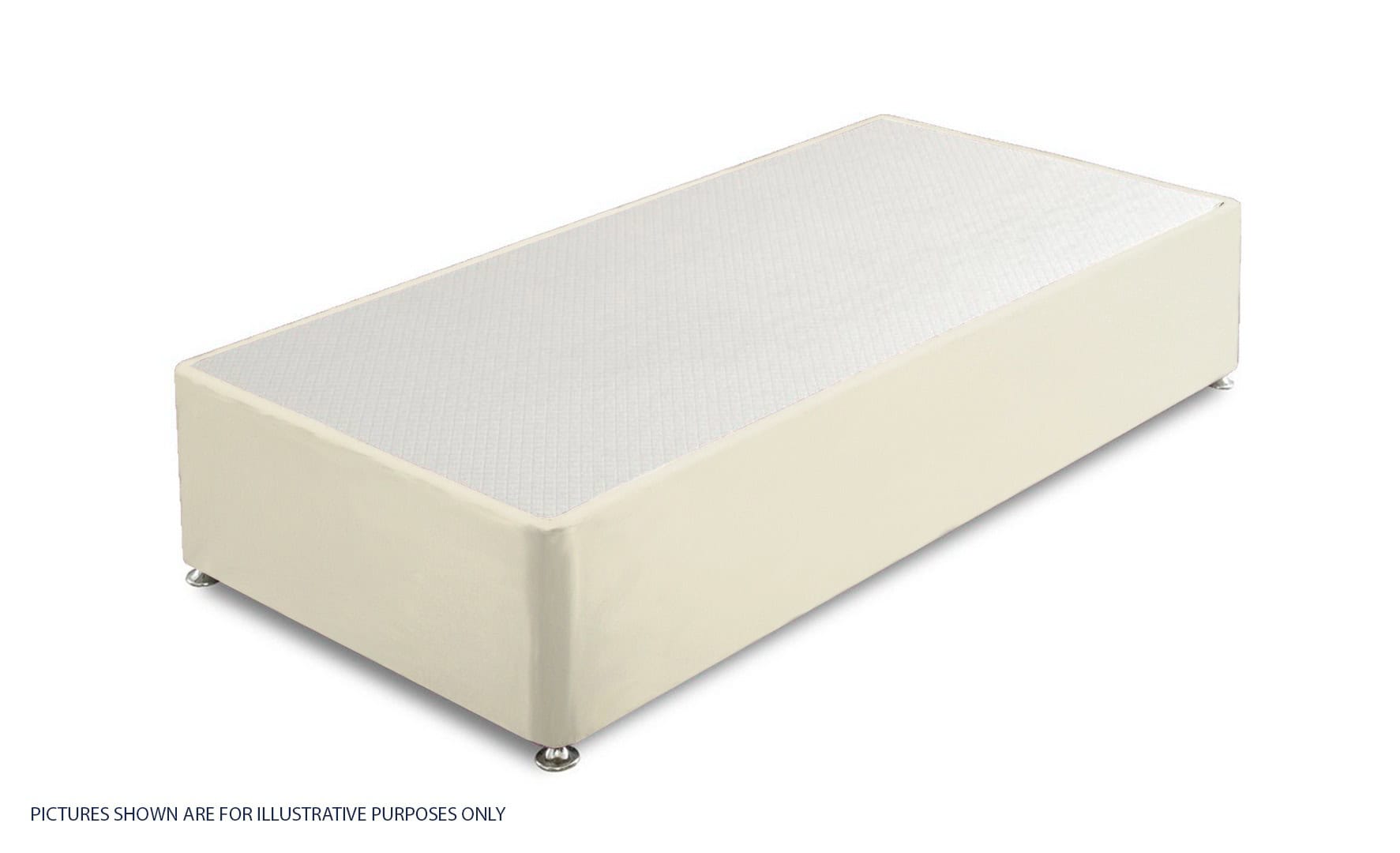 Granada 3ft Divan Base - White Faux Leather | Buy Online | Beds.ie