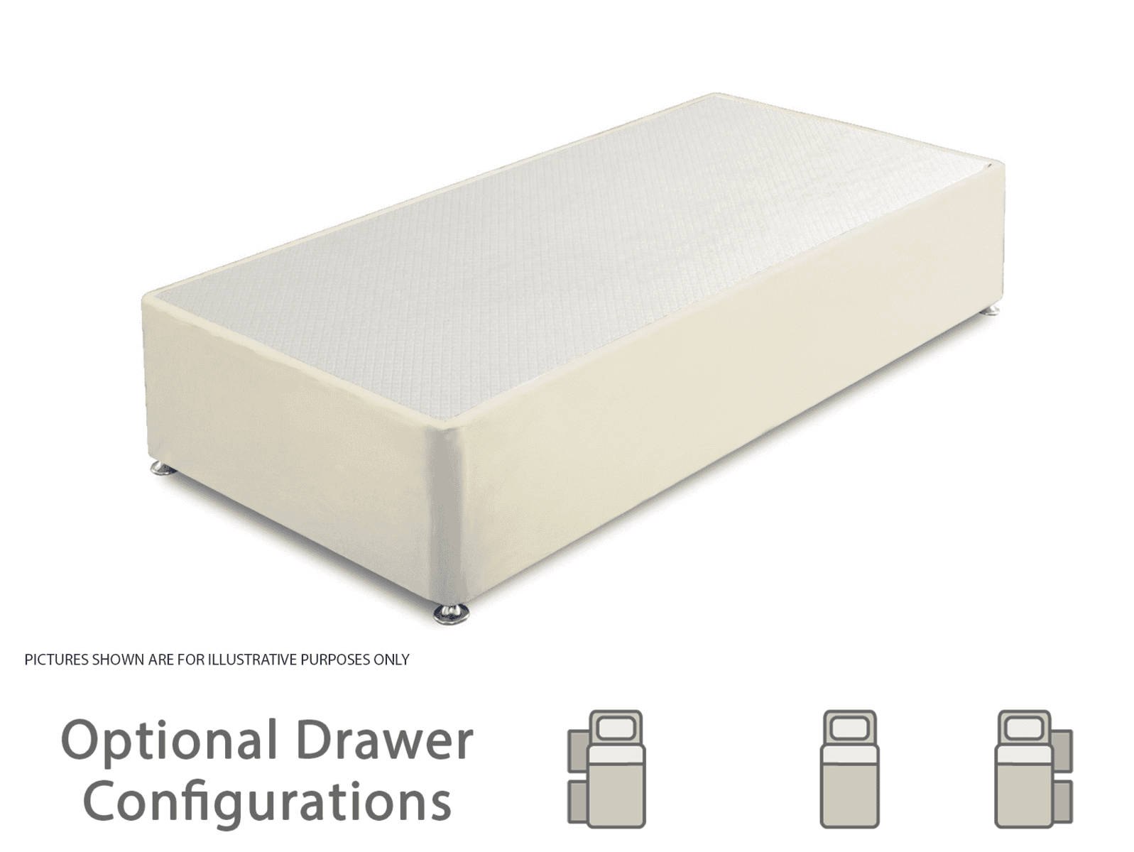 Granada 3ft Divan Base - White Faux Leather - Image 2