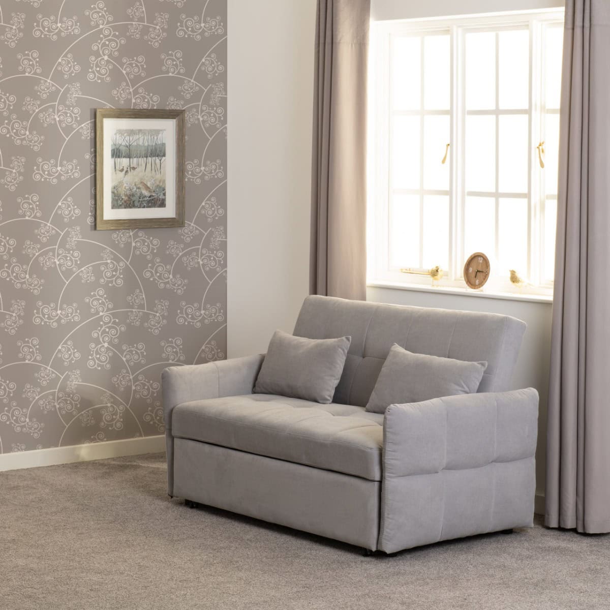 Chelsea Sofa Bed - Silver Grey Fabric - Image 2