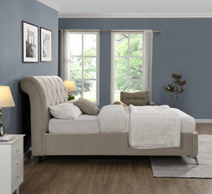 Sligo 5ft Gas Lift Ottoman Bedframe - Beige Velvet - Image 5