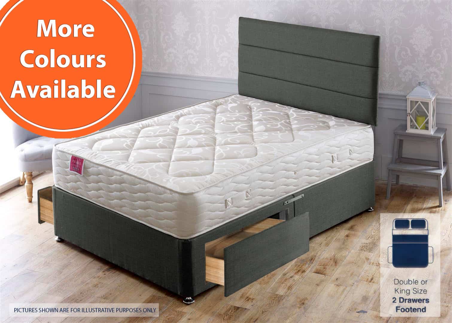 Apollo 5ft Pegasus 2 Drawer bed | Buy Online | Beds.ie