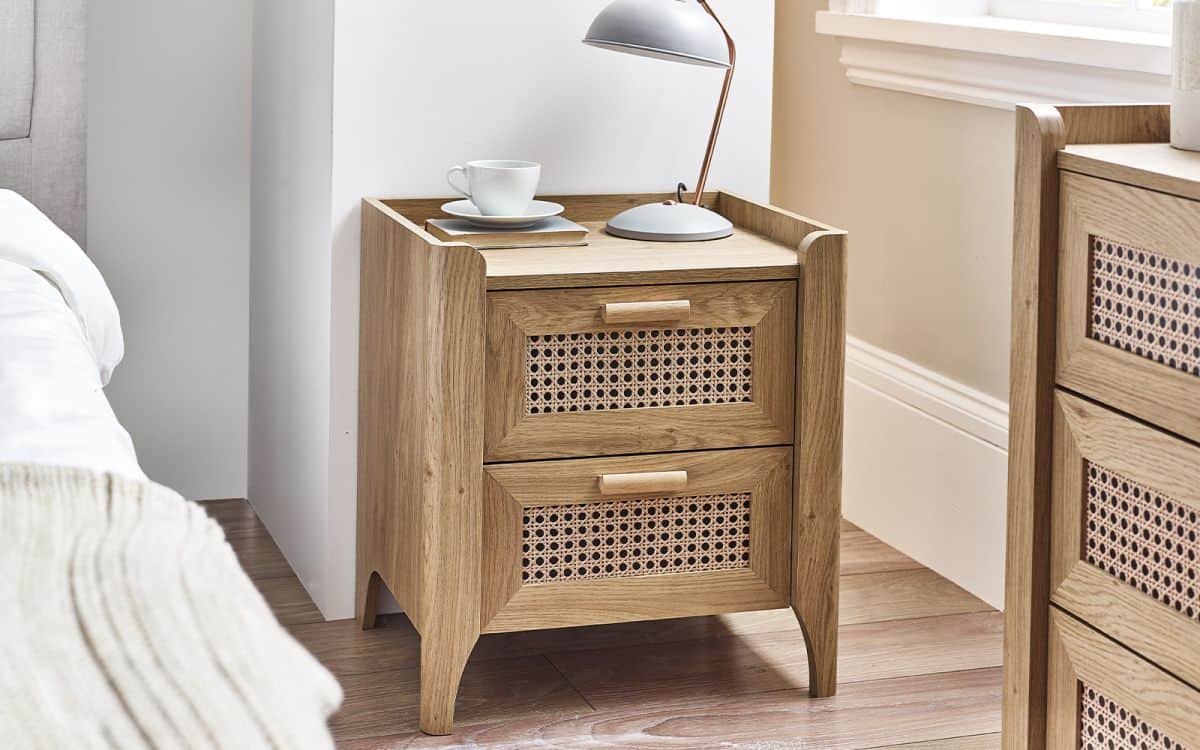 Sydenham 2 Drawer Bedside - Rattan Oak | Buy Online | Beds.ie
