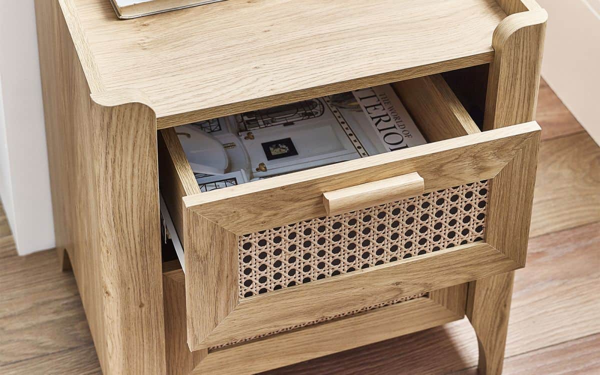 Sydenham 2 Drawer Bedside - Rattan Oak - Image 4