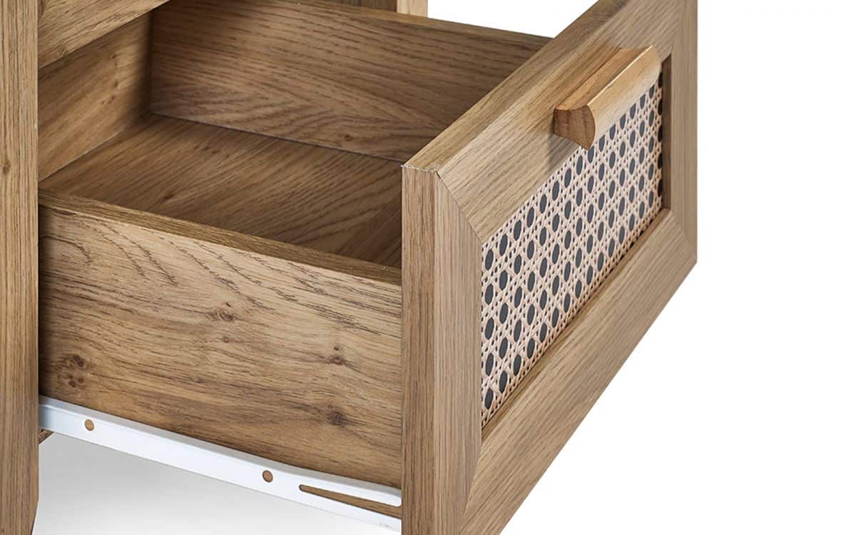 Sydenham 2 Drawer Bedside - Rattan Oak - Image 5